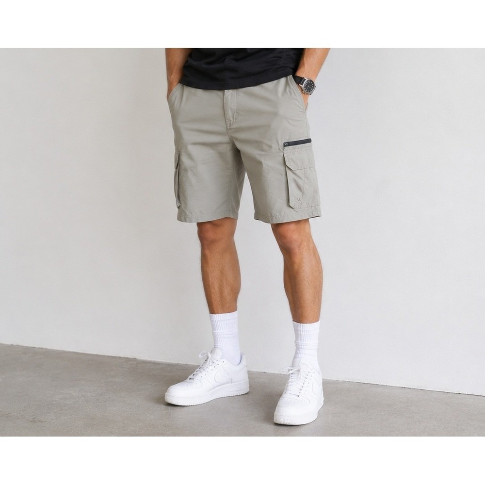 Burnside Men's Size 38 Khaki Cargo Shorts Utility Hiking Outdoor Zip Pocket